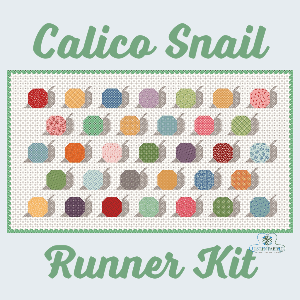 Calico Snails Runner Boxed Kit Preorder-Lori Holt -KT-12841 - Justin Fabric!