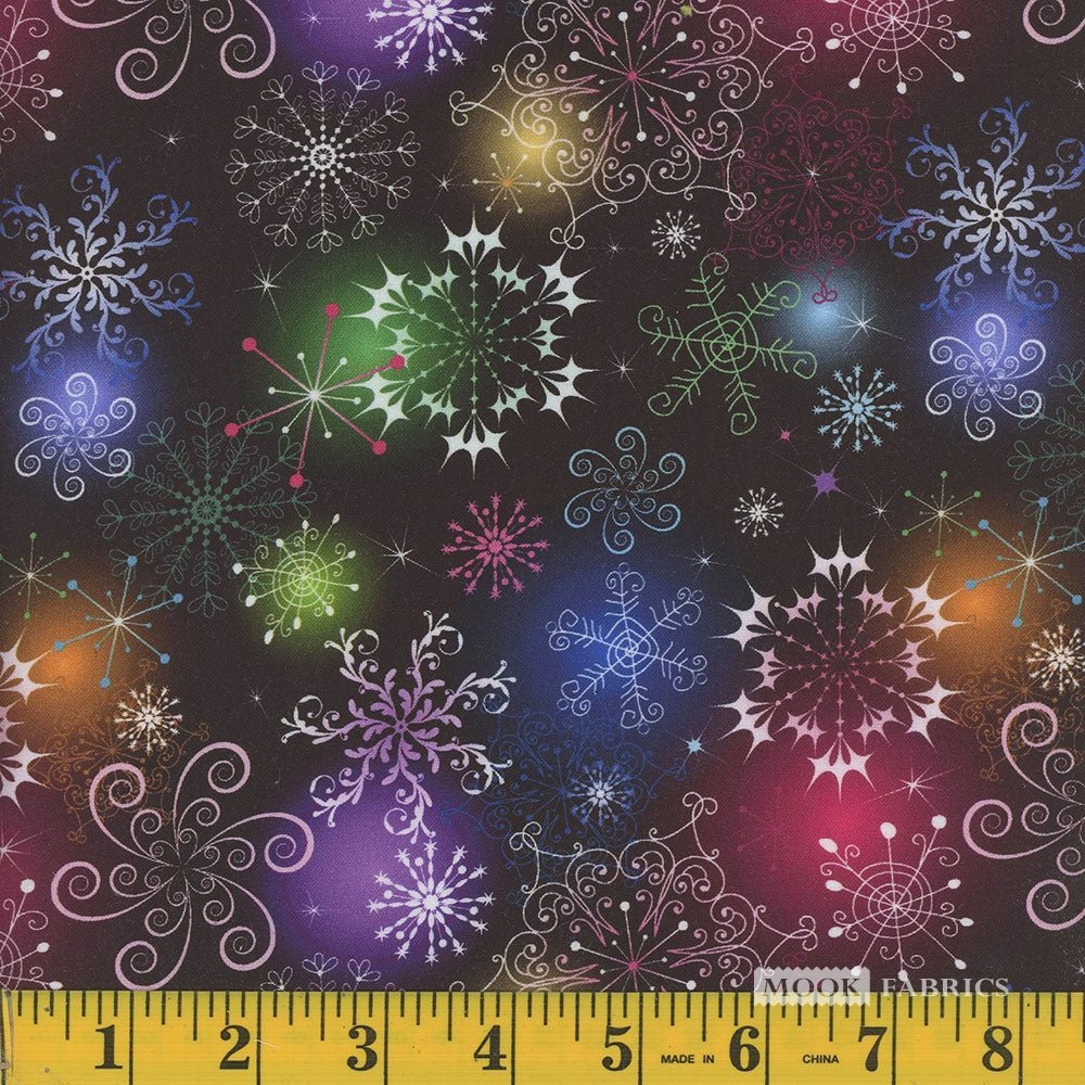 Christmas Rainbow Snowflakes | SKU: 123064 -123064 - Justin Fabric!