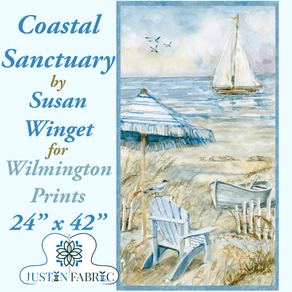 Coastal Sanctuary Panel by Susan Winget for Wilmington Prints -WP-39780-421 - Justin Fabric!