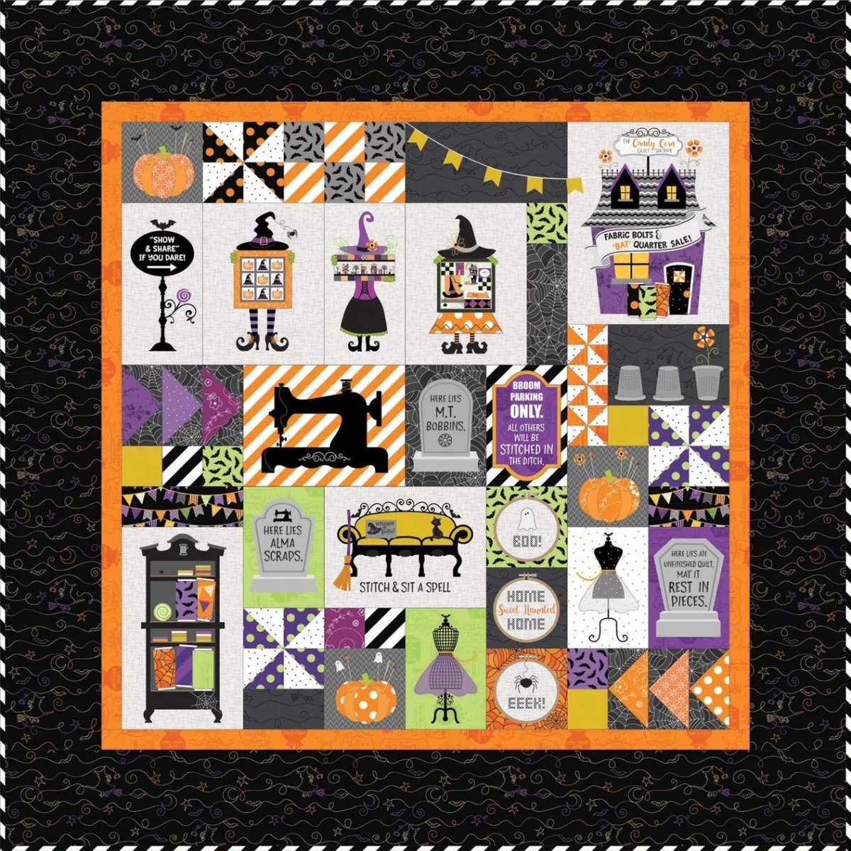 Complete Candy Corn Quilt Shoppe Kit by Kimberbell - Choose Sewing or  Embroidery option - Justin Fabric