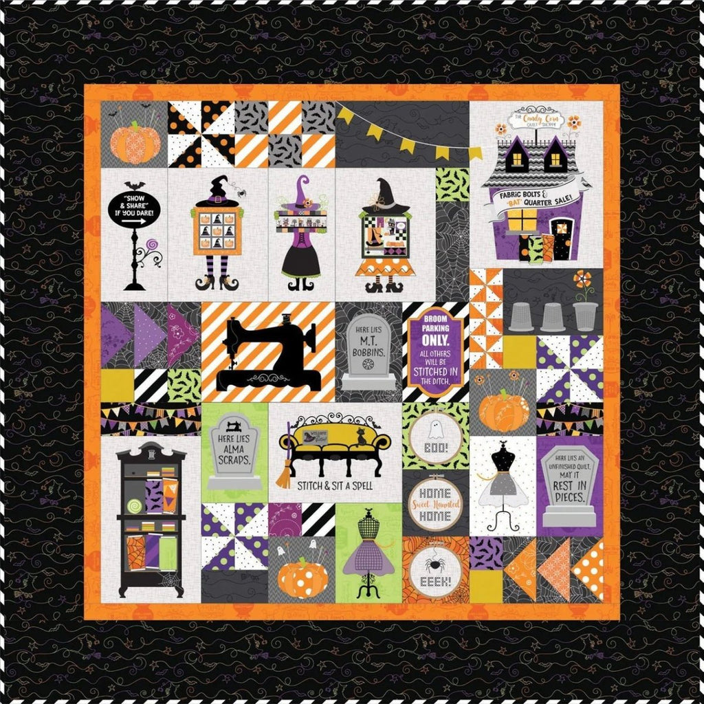 Complete Candy Corn Quilt Shoppe Kit by Kimberbell - Choose Sewing or Embroidery option -KID-727-1253-HTH-BKG-THRD - Justin Fabric!