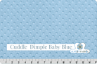 Cuddle® Dimple Baby Blue Minky Yardage | Shannon Fabrics DR374181 -DR374181 - Justin Fabric!