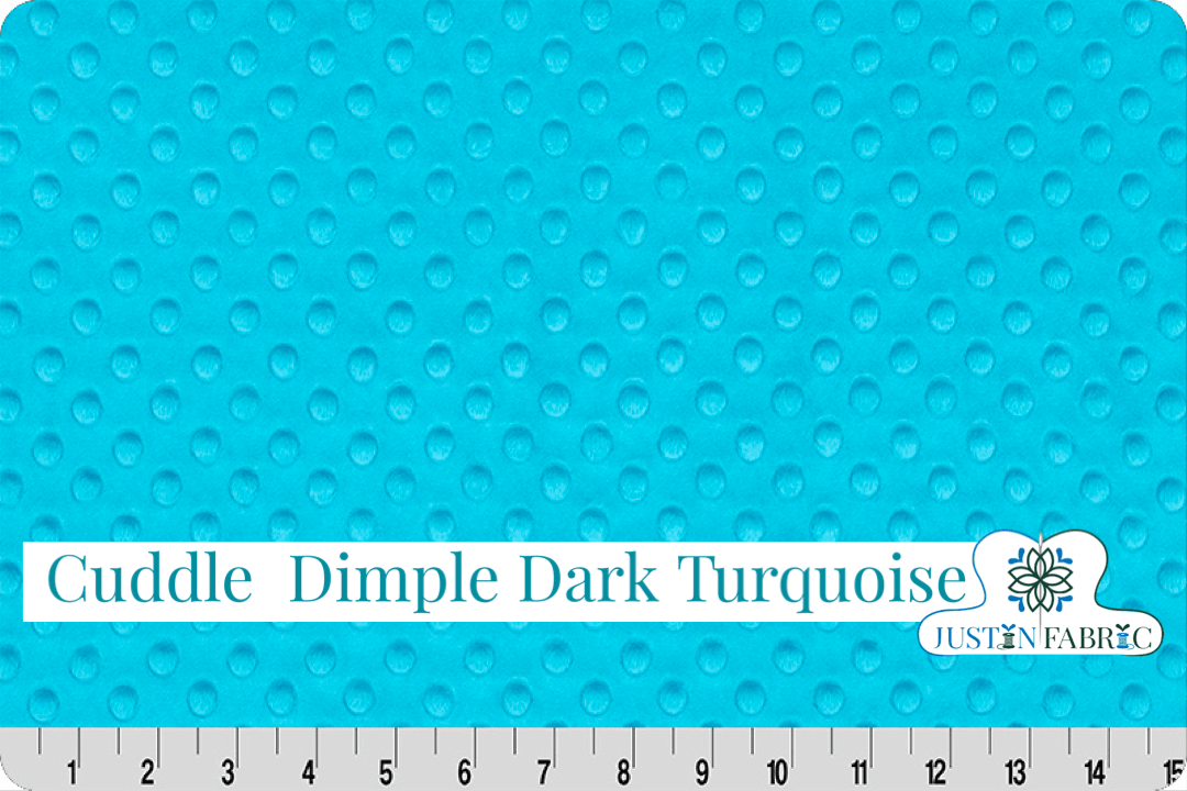 Cuddle® Dimple Dark Turquoise Minky Yardage by Shannon Fabrics -DR373438-1 - Justin Fabric!