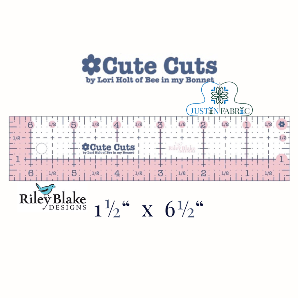 Lori Holt Cute Cuts™ Ruler 1 1/2" x 6 1/2" | Riley Blake Designs -STCC-5539 - Justin Fabric!