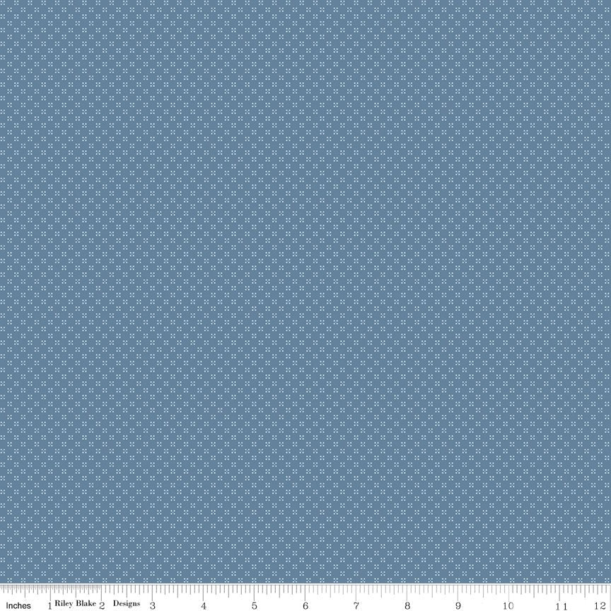 Farmhouse Summer Denim Dots by Echo Park Paper Co Pre-order -C13635-DENIM-1 - Justin Fabric!