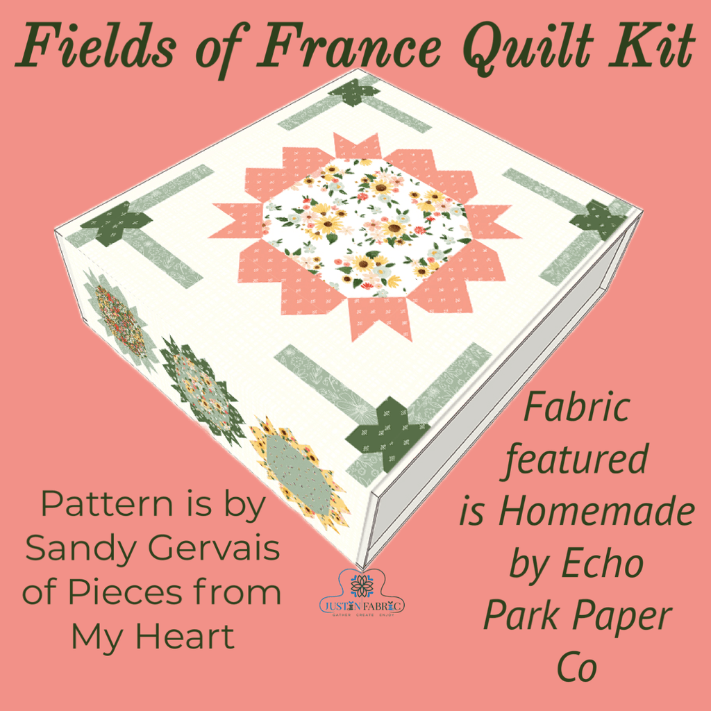 Fields of France Boxed Quilt Kit by the Sandy Gervais for Riley Blake -KT-13720 - Justin Fabric!