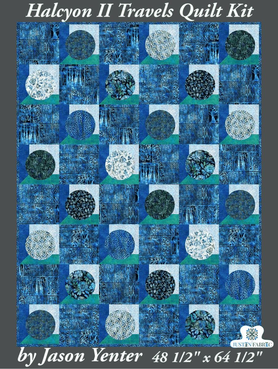 Halcyon II Travels Blue Quilt Kit by Jason Yenter for In The Beginning Fabrics -HN2-TRAVELS-BLUE - Justin Fabric!