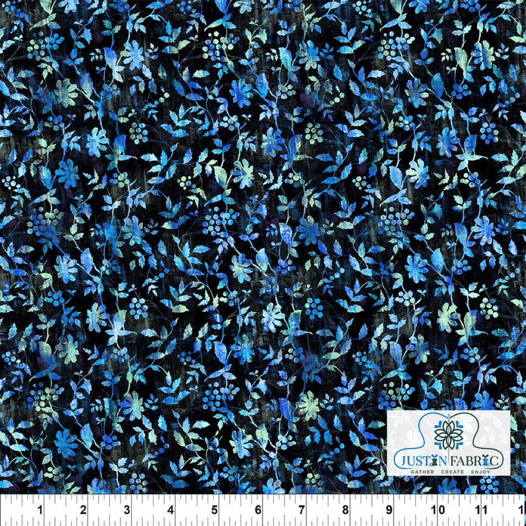 Halcyon II Vines Blue by Jason Yenter for In The Beginning Fabrics -25HN-2 - Justin Fabric!