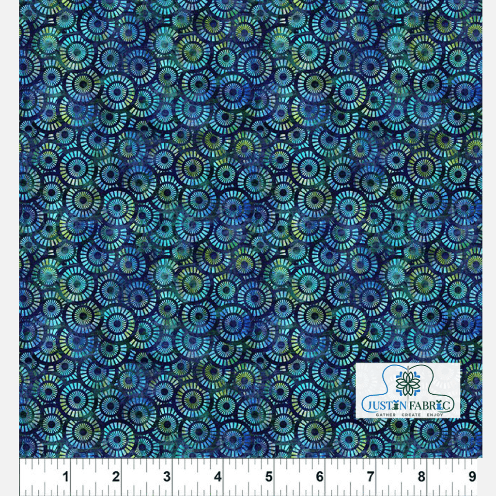 Halcyon II Wheels Blue by Jason Yenter for In The Beginning Fabrics -28HN-2 - Justin Fabric!
