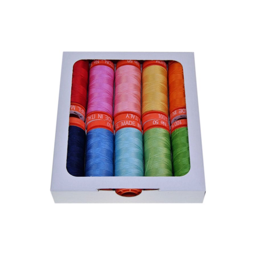 Lori Holt Happy Colors Aurifil Small Thread Box (Item Number: TH-LH50HC10) -TH-LH50HC10 - Justin Fabric!