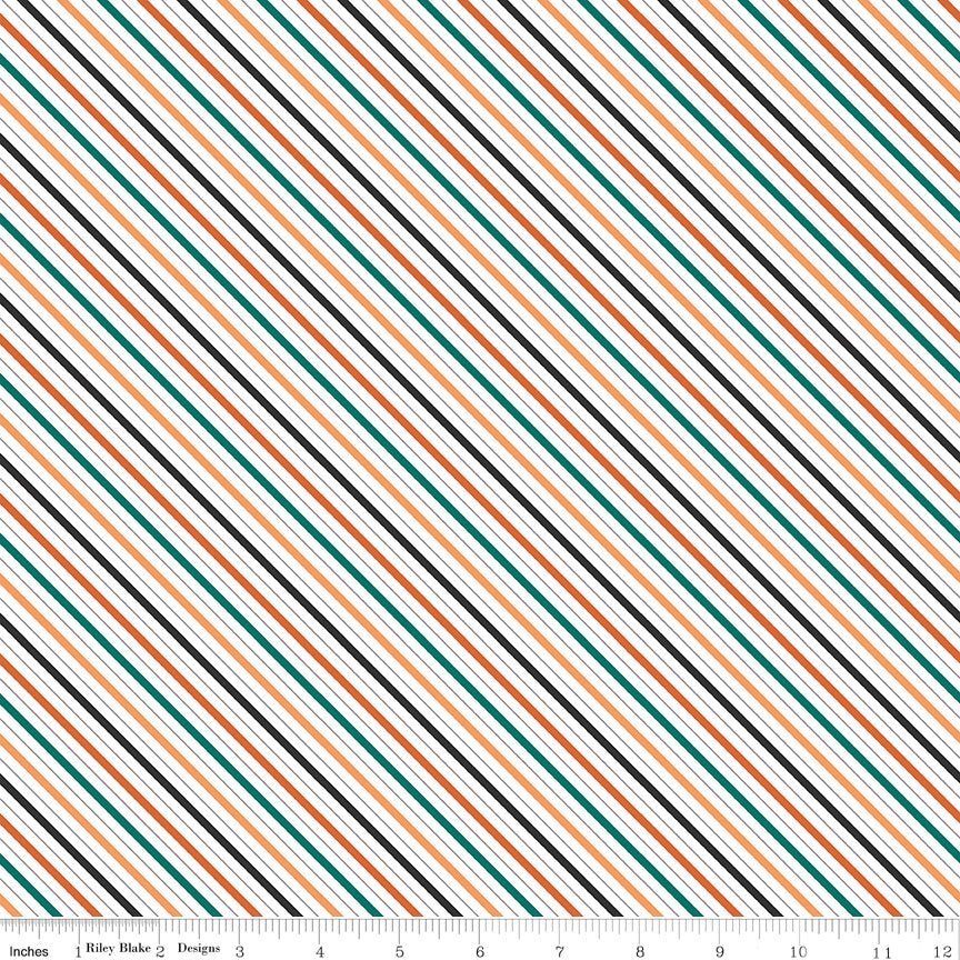 Haunted Adventure Stripes Multi Yardage | SKU: C13116-MULTI -C13116-MULTI - Justin Fabric!