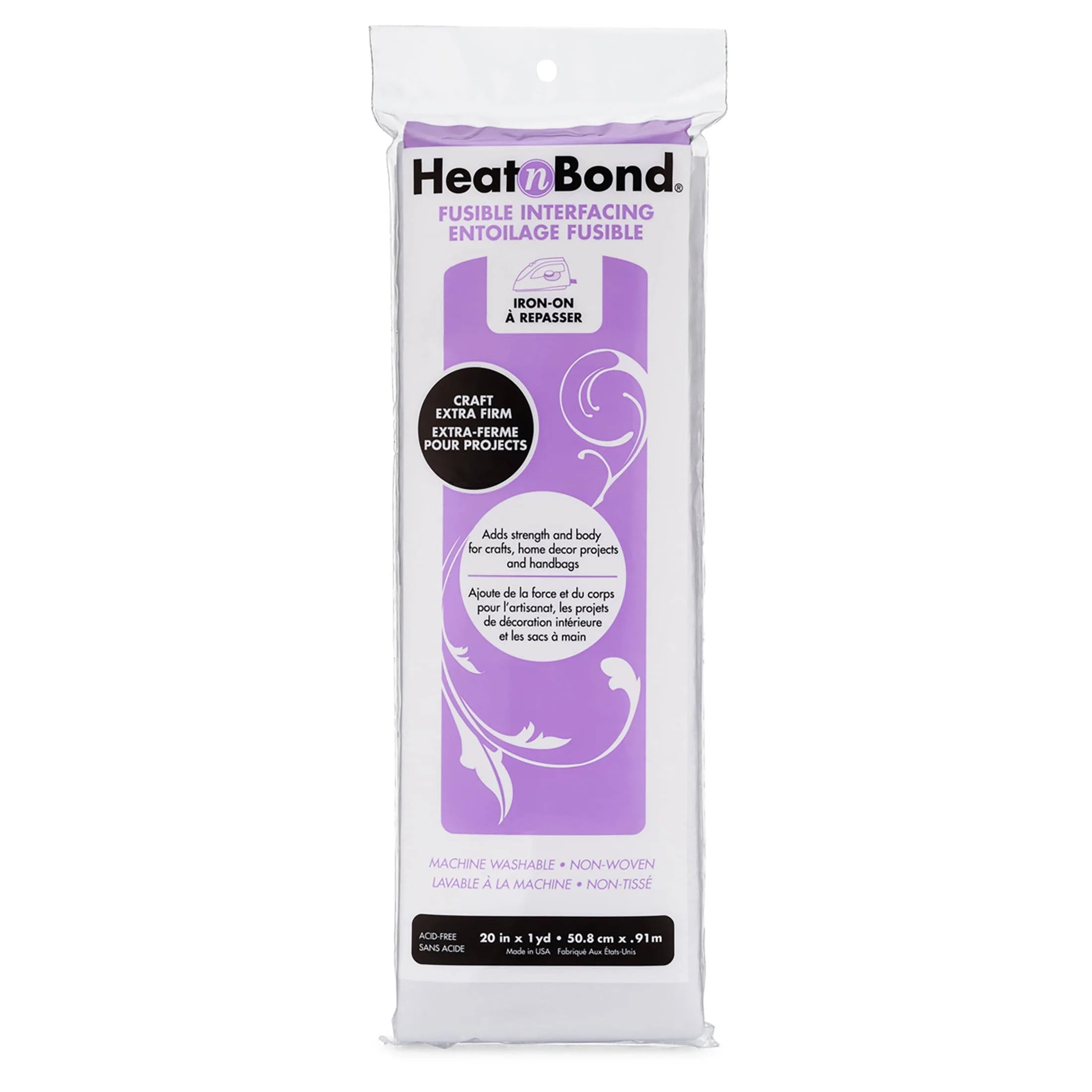 HeatnBond Craft Extra Firm Non-Woven Fusible Pack, 20 in x 1yd -Q2134 - Justin Fabric!
