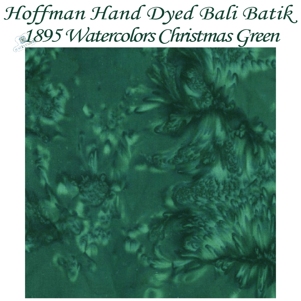 Hoffman Bali Batik 1895 Watercolors Christmas Green #1895-189 -H-1895-189-FQ - Justin Fabric!