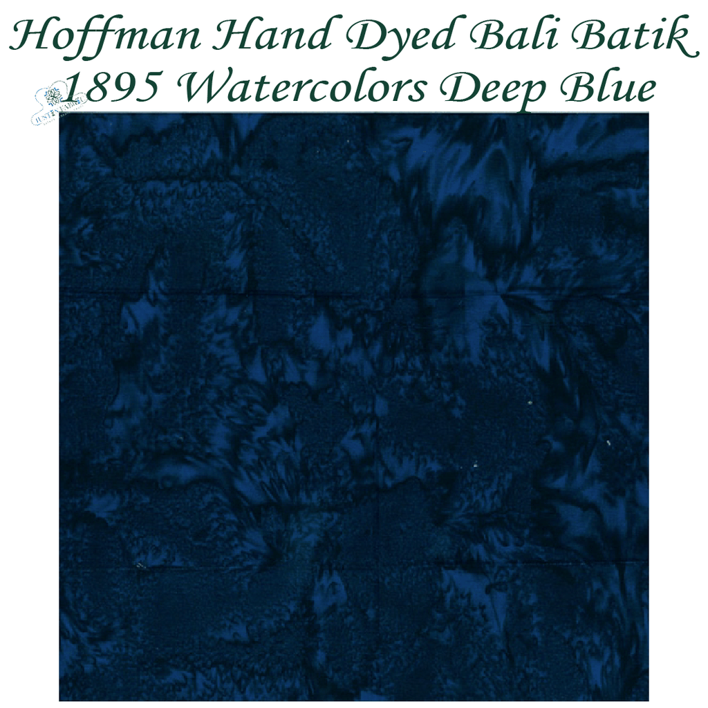 Hoffman Bali Batik 1895 Watercolors Deep Blue #1895-682 -H-1895-682-FQ - Justin Fabric!