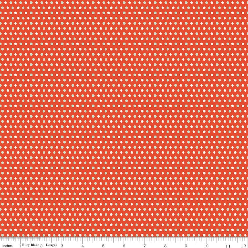 Holiday Cheer Dots Red Yardage | SKU: C13616-RED -C13616-RED - Justin Fabric!