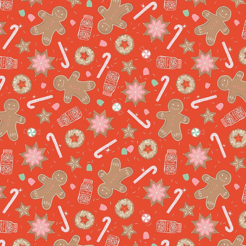 Holiday Cheer Main Red Yardage | SKU: C13610-RED -C13610-RED - Justin Fabric!