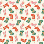 Holiday Cheer Stockings Cream Yardage | SKU: C13611-CREAM -C13611-CREAM - Justin Fabric!