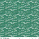 Holiday Cheer Text Green by My Mind’s Eye | Riley Blake Designs C13613-GREEN -C13613-GREEN - Justin Fabric!