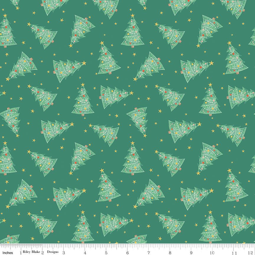 Holiday Cheer Trees Green by My Mind’s Eye | Riley Blake Designs C13612-GREEN -C13612-GREEN - Justin Fabric!