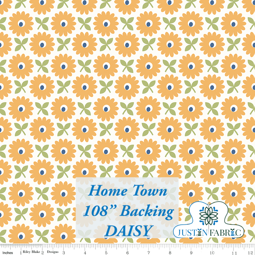 Home Town 108" Wideback Heirloom Daisy by Lori Holt for Riley Blake Designs -WB13601-DAISY-1 - Justin Fabric!