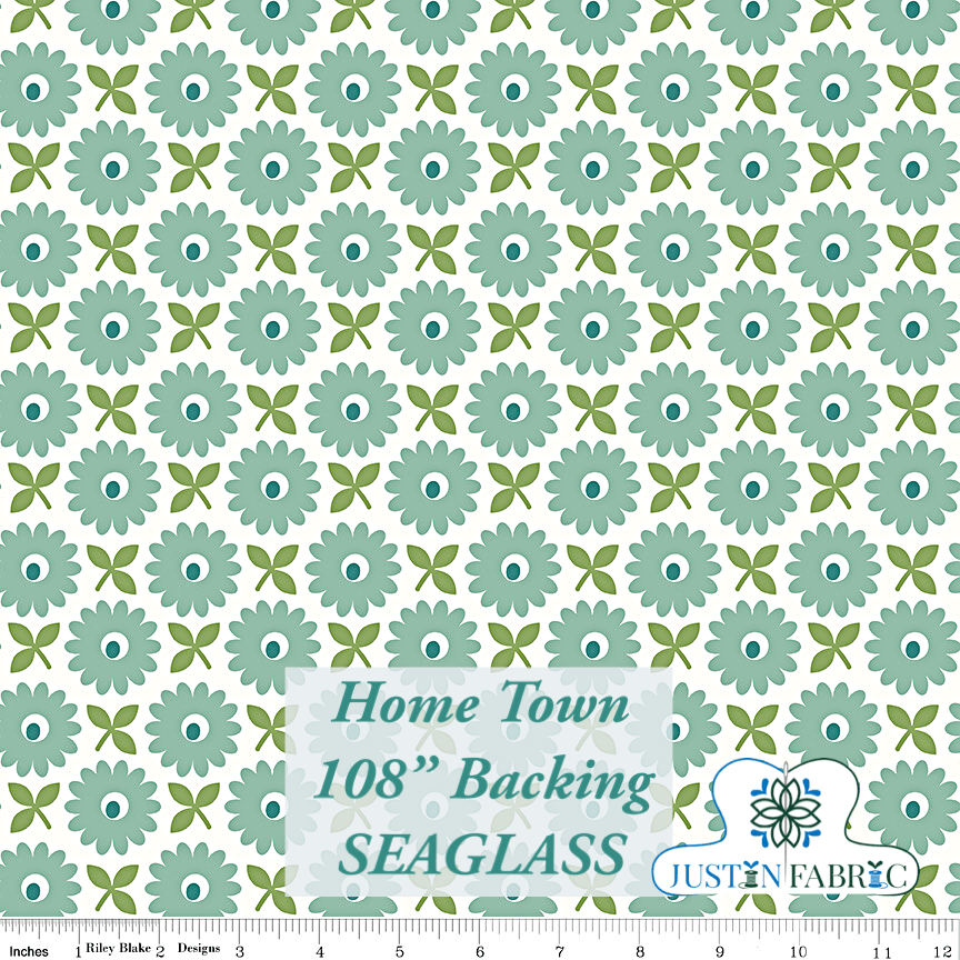 Home Town 108" Wideback Heirloom Sea Glass by Lori Holt for Riley Blake Designs -WB13601-HEIRSEAGLASS-1 - Justin Fabric!