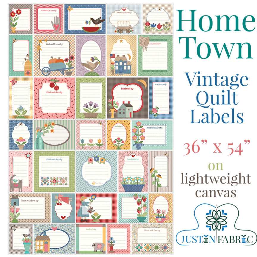 New! Home Town - Vintage Quilt Labels - Home Decorator Fabric - 36 x 54 - by Lori Holt of Bee in My Bonnet - Riley Blake Designs - HD13602