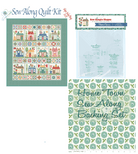 Home Town Sew Along Quilt Kit by Lori Holt | Riley Blake Designs -HOMETOWN-SHAPES+BACK-SEAGLASS - Justin Fabric!
