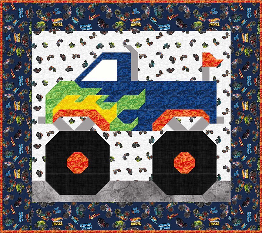 Hot Wheels Monster Truck Boxed Quilt Kit by the RBD Designers -KT-12950 - Justin Fabric!