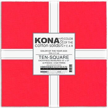 Kona Cotton Crush Color of the Year 2023 Layer Cake 10 inch squares 42pcs - Robert Kaufman -TEN-1171-42 - Justin Fabric!
