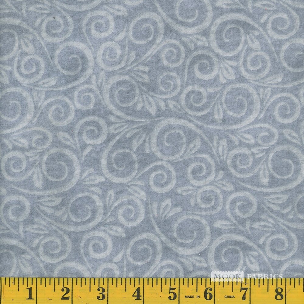 Light Grey Swirl 108" Wide Cotton Flannel Yardage - Mook Fabrics -MWB83766-1 - Justin Fabric!