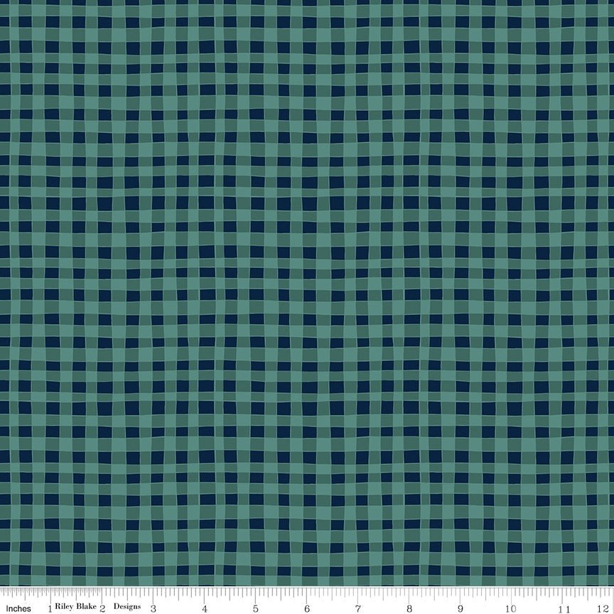 Love You S’more Gingham Teal Yardage | SKU: C12143-TEAL -C12143-TEAL - Justin Fabric!
