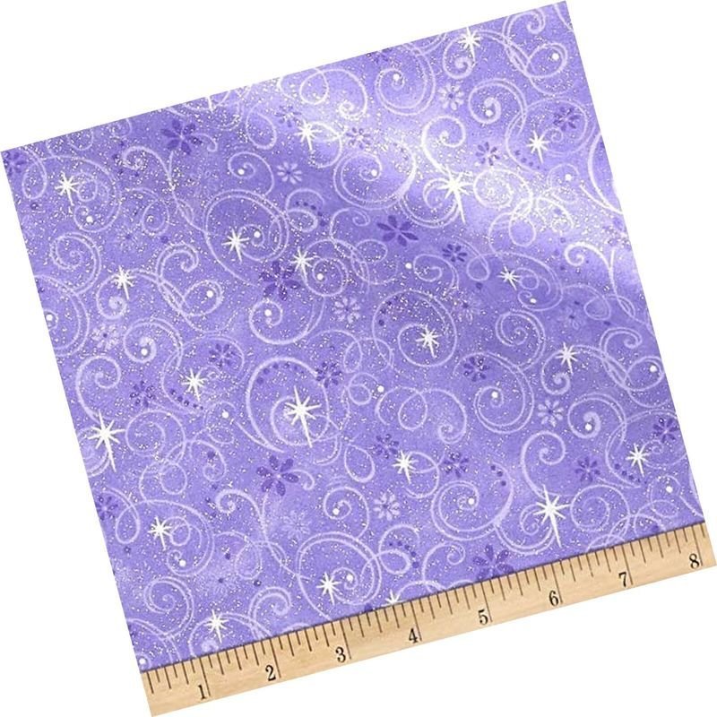 Make Believe Purple Swirls with Glitter Yardage | SKU: 4755-VS -FAT4755-VS - Justin Fabric!