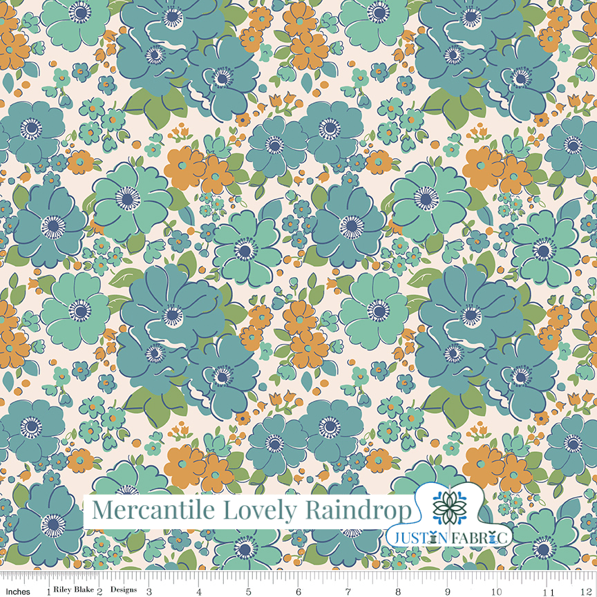 Mercantile Lovely Raindrop by Lori Holt for Riley Blake Designs PREORDER -C14380-RAINDROP-1 - Justin Fabric!