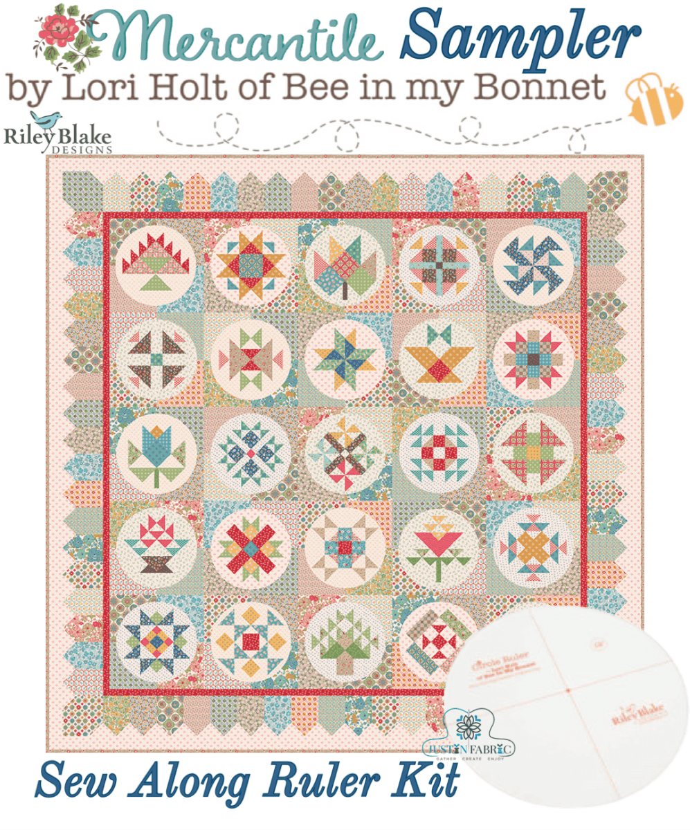 Mercantile Sampler Sew Along Quilt Kit by Lori Holt | Pre-order (January 2024) -MERCANTILE-RULER - Justin Fabric!