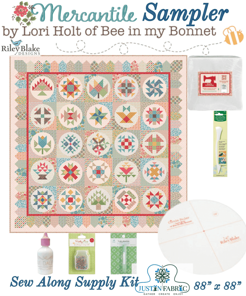 Mercantile Sampler Sew Along Quilt Kit by Lori Holt | Pre-order (January 2024) -MERCANTILE-SUP - Justin Fabric!