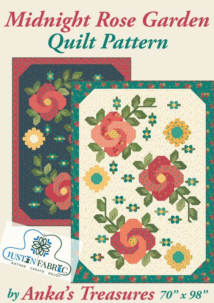The Midnight Rose Garden Quilt Pattern by Heather Peterson - Anka’s Treasures