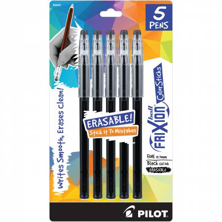 Pilot FriXion Ball Color Sticks Erasable Pen in Black .07mm -FRX32441 - Justin Fabric!