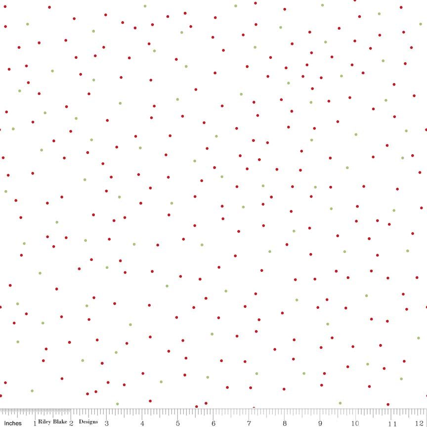 Pin Dot Christmas Cotton Remnant by Lori Holt | Riley Blake Designs -C705-CHRISTMAS-R - Justin Fabric!