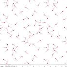 Pin Drop on White Basic Red Yardage | SKU: C630-RED -C630-RED - Justin Fabric!