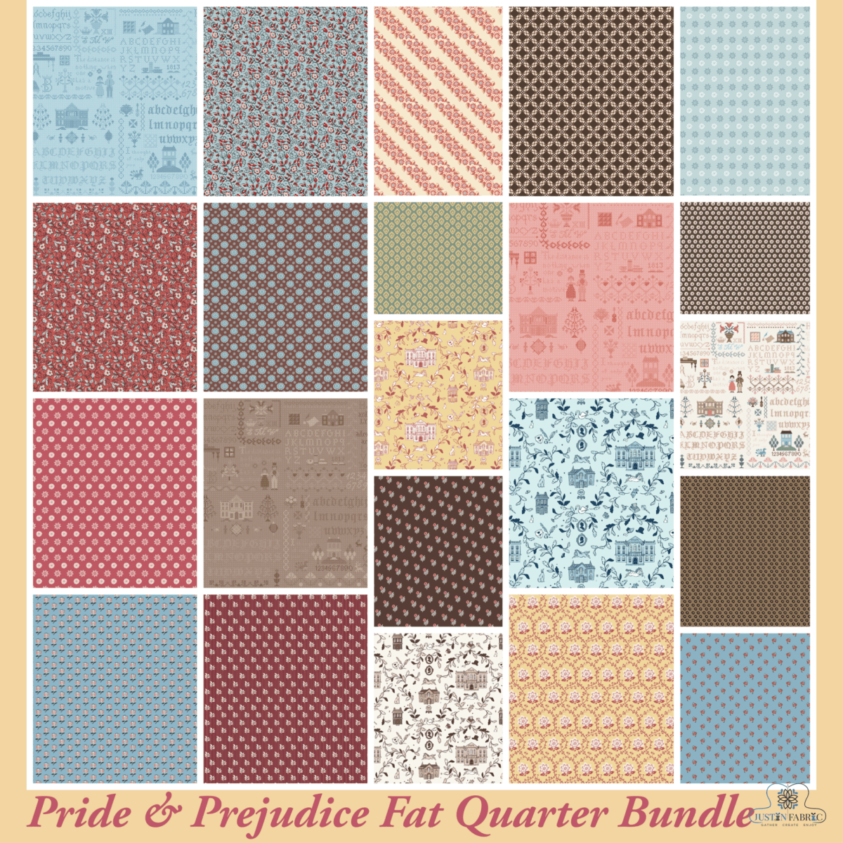 Pride & Prejudice Fat Quarter Bundle from Riley Blake Designs-22 pieces -FQ-13770-22 - Justin Fabric!