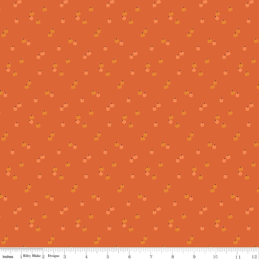 Seasonal Basics Pumpkins Orange Yardage | SKU: C652-ORANGE -C652-ORANGE - Justin Fabric!