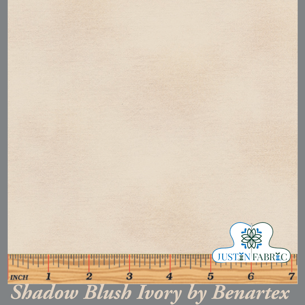 Shadow Blush Ivory Yardage by Benartex Studio -2045-07-1 - Justin Fabric!
