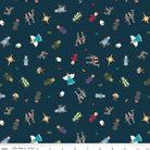 Silent Night Story Characters Midnight Sparkle Yardage | SKU: SC13571-MIDNIGHT -SC13571-MIDNIGHT - Justin Fabric!