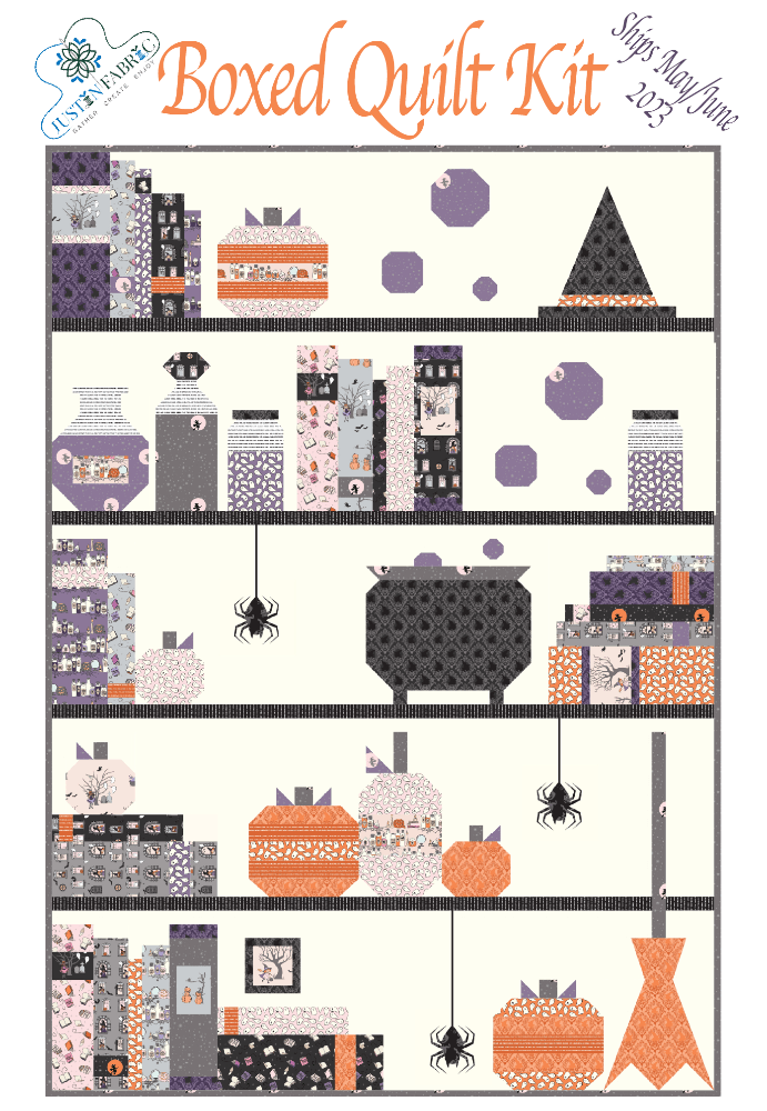Spooky Shelfie Boxed Quilt Kit Preorder by Melissa Mortenson for Riley Blake #KT-13200 -ST-13200 - Justin Fabric!