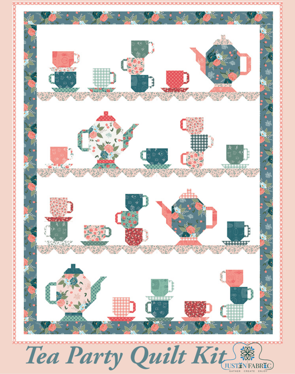 Tea Party Quilt Boxed Kit - Afternoon Tea by Beverly McCullough -KT-14030 - Justin Fabric!