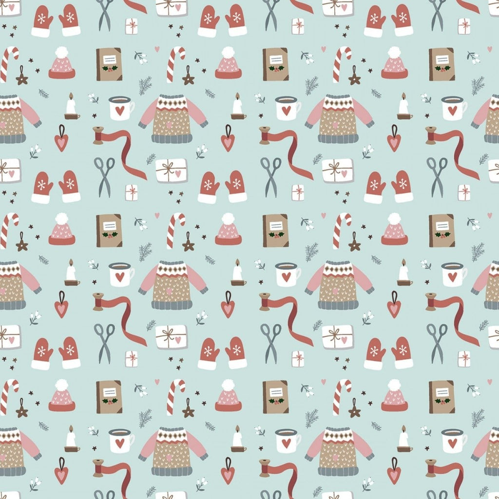 Warm Wishes Winter Wear Sky Yardage by Simple Simon for Riley Blake Designs -C10782-SKY - Justin Fabric!