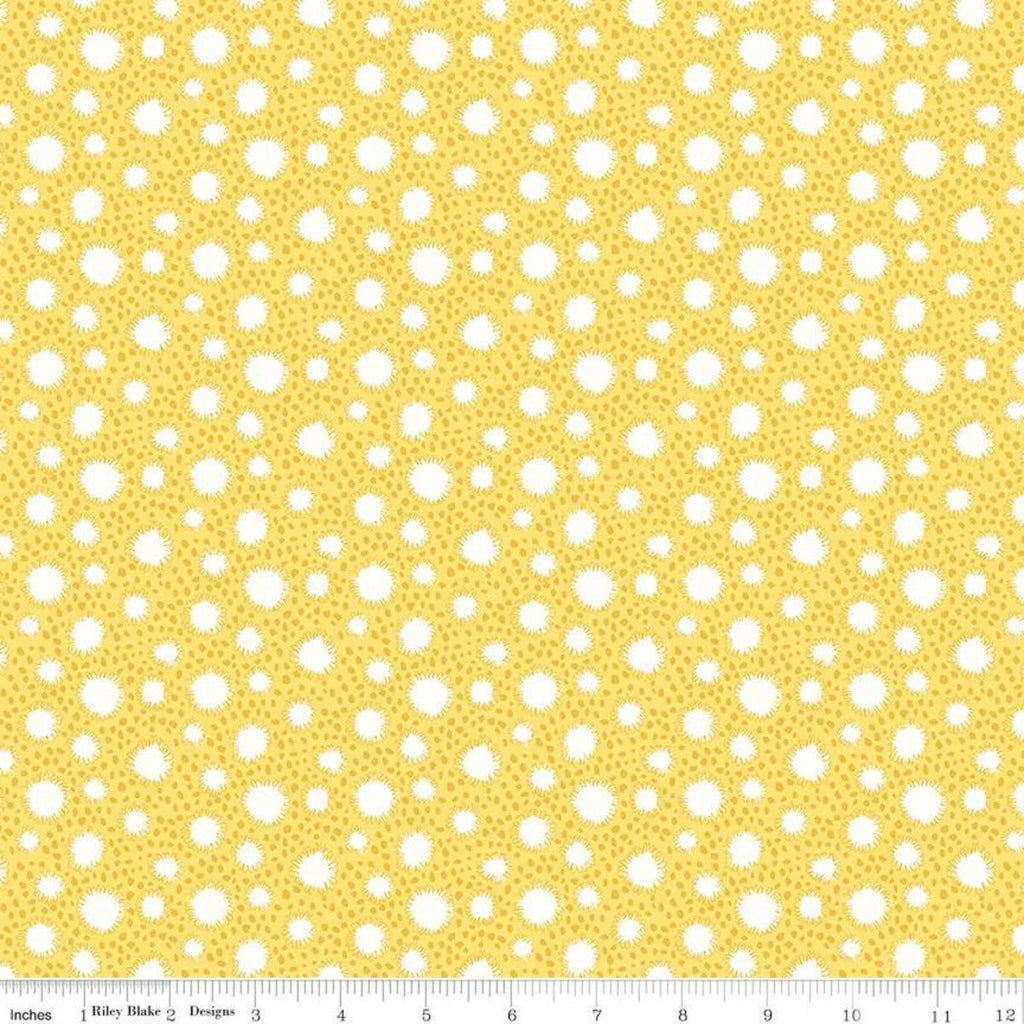 Watercolour Garden Spotty Dotty A Yellow Yardage by Liberty Fabrics -04776016A - Justin Fabric!