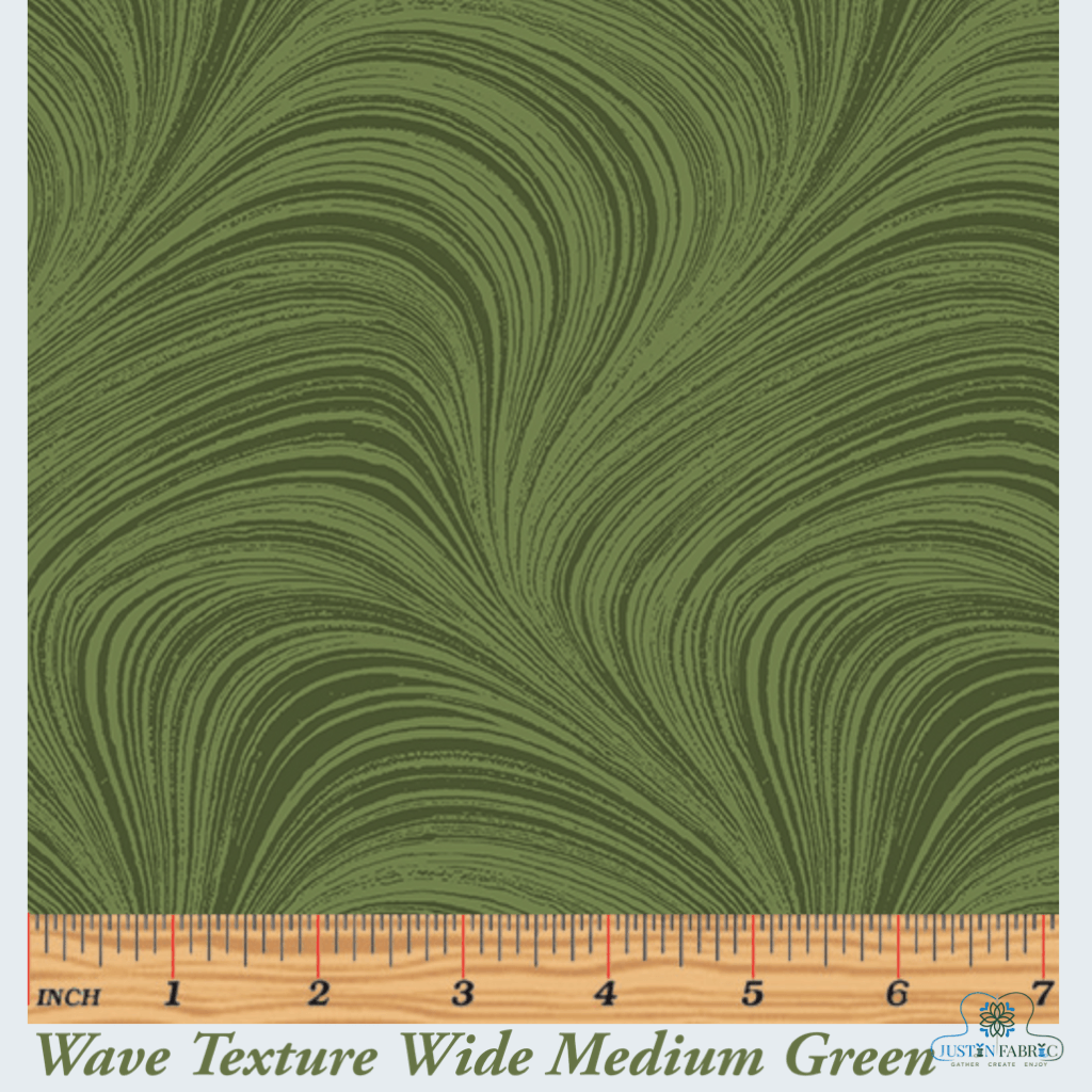 Wave Texture Medium Green Wide Back Yardage by Jackie Robinson for Benartex -2966W-43-1 - Justin Fabric!